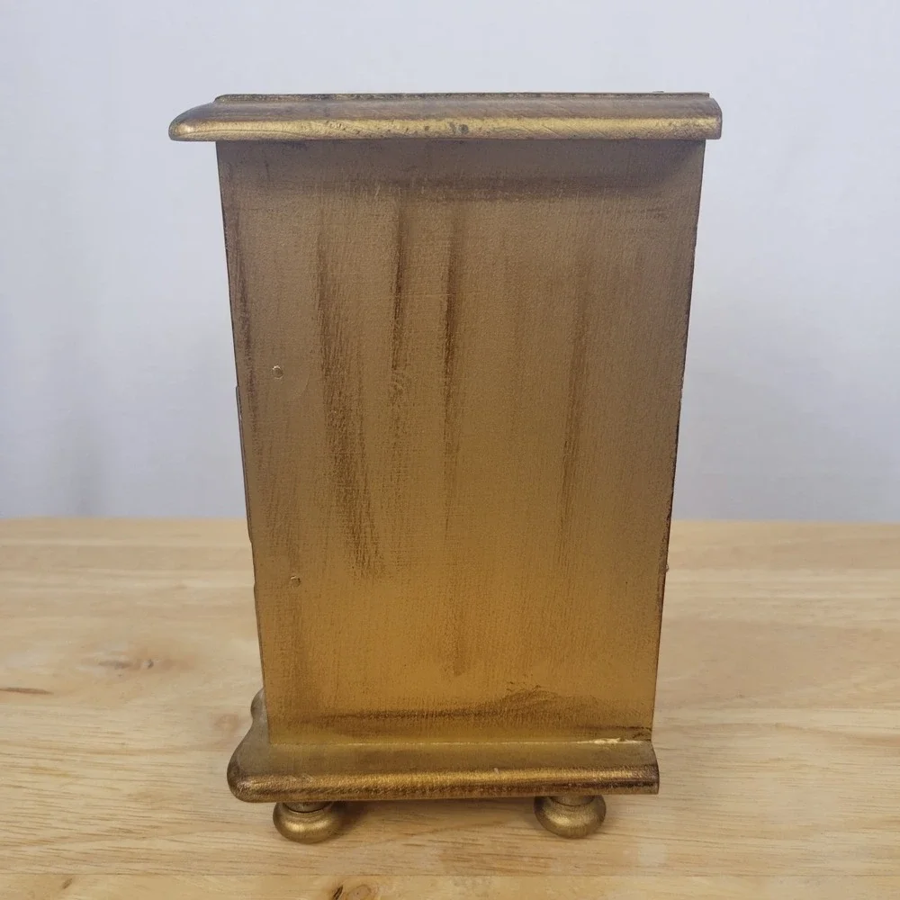 Vintage Florentine Musical Jewelry Box Gold Gilt Wood 3 Drawer Italian Style